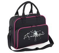 Personalised Ballet Dancer Junior Dance Bag Girls Custom Name Ballerina Dancing Class Kit Bag Kids, One Size, Black