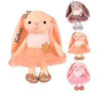 Personalised Ballet Dancing Bunny Plush Toy, Custom Bunny Stuffed Animal with Embroidered Name, Customised Ballerina Dolls Soft Stuffed Rabbit, Long Ears, Birthday Gifts (Complexion)