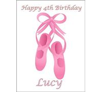 Personalised Ballet Shoes Birthday A4 Icing Cake Topper