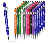 Personalised Ballpoint Pen with Stylus Tip,10-100 PCS Custom Engravable Metal Ballpoint Pens for Personalised Text, Design - Black Ink, Create Your Own Customised Ball Point Pen for Business Writing