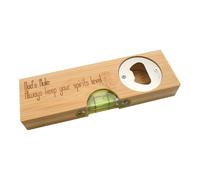 Personalised Bamboo 4-in-1 Multi-Tool Bottle Opener, Spirit Level and Ruler, Custom Engraved Gift, 15 x 4.5 x 2cm