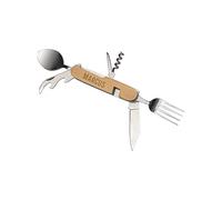 Personalised Bamboo Camping 6 in 1 Cutlery Tool Set - Can be Engraved with Any Custom Text