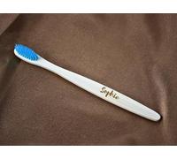 Personalised Bamboo Natural 100% Eco-Friendly Blue Engraved Toothbrush