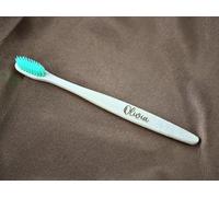 Personalised Bamboo Natural 100% Eco-Friendly Turquoise Engraved Toothbrush