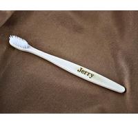 Personalised Bamboo Natural 100% Eco-Friendly White Engraved Toothbrush