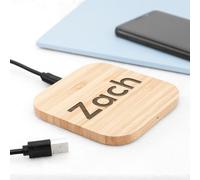 Personalised Bamboo Wireless Charger