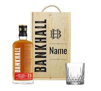 Personalised Bankhall Single Malt Whisky Gift Set with Whisky Glass in a Wooden Box - 70cl (40% ABV) - Gifts for Men, Mens Gifts, Father's Day, Christmas, Birthdays