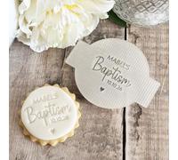 Personalised Baptism Fondant Embosser - Custom Name & Date Cake Stamp for Christening, Baptism, and Religious Celebration Cakes