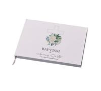 Personalised Baptism Lined Guest Book 80 Pages With Green Cross