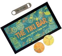 Personalised Bar Accessories For Home Pub - Bar Gift Set Custom Made for Dads | Choose from Bar Runners, Bottle Openers, Beer Mat | Husband Gifts Father's Day idea for Him (Tiki Bar)