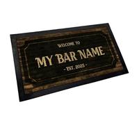 Personalised Bar Mat - Custom Text Brick Wall Design | 44 x 25cm / 17.3 x 9.8" | Add Bar Blade, Coasters & Drip Mat