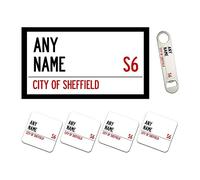 Personalised Bar Runner Mat, Matching Bottle Opener & 4 x Drinks Coasters Gift Set|Beer Gifts Home Bar Accessories for Pub Bars Man Cave Him Her|BRS-DI010|ADD ANY NAME/TEXT