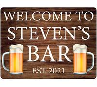 Personalised Bar Sign Aluminium Metal Plaque A5 20 x 15cm Custom Home Bar Decor