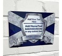 Personalised Bar Sign - Scotland Scottish Flag Printed Metal Sign wall art A5 Bar Add Name
