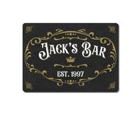 Personalised Bar Sign - Vintage Style Metal Plaque for Home Bar, Man Cave or Garden Pub (A5 (197mm x 141mm))