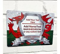 Personalised Bar Sign - Wales Welsh Flag Printed Metal Sign wall art A5 Bar Add Name