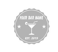 Personalised Bar Window Sticker Self Adhesive Silver Sparkle Etch Effect Film Add Your Bar Name