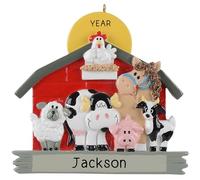 Personalised Barnyard Animals Ornament 2025 - Fast & Free 24h Customisation - Kids Christmas Ornaments for Tree - Custom Gift Wrapped Farm Animal Keepsake for Toddlers