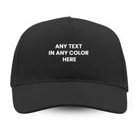 Personalised Baseball Cap Adjustable Cotton Hat for Men & Women | Custom Text, Name or Logo | Adult Unisex Sports Team Outdoor Cap One Size Black
