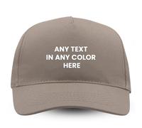 Personalised Baseball Cap Adjustable Cotton Hat for Men & Women | Custom Text, Name or Logo | Adult Unisex Sports Team Outdoor Cap One Size Grey