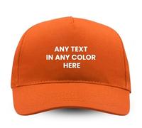 Personalised Baseball Cap Adjustable Cotton Hat for Men & Women | Custom Text, Name or Logo | Adult Unisex Sports Team Outdoor Cap One Size Orange