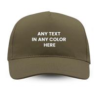 Personalised Baseball Cap Adjustable Cotton Hat for Men & Women | Custom Text, Name or Logo | Adult Unisex Sports Team Outdoor Cap One Size Olive