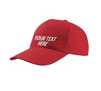 Personalised Baseball Cap | Any Text Any Image, Custom Caps for Men | Perfect for Sports Teams and Outdoor Activities Adjustable Cotton Cap | One Size Adult Unisex Cap Red