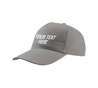 Personalised Baseball Cap | Any Text Any Image, Custom Caps for Men | Perfect for Sports Teams and Outdoor Activities Adjustable Cotton Cap | One Size Adult Unisex Cap Grey