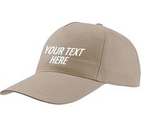 Personalised Baseball Cap | Any Text Any Image, Custom Caps for Men | Perfect for Sports Teams and Outdoor Activities Adjustable Cotton Cap | One Size Adult Unisex Cap Khaki