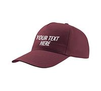 Personalised Baseball Cap | Any Text Any Image, Custom Caps for Men | Perfect for Sports Teams and Outdoor Activities Adjustable Cotton Cap | One Size Adult Unisex Cap Burgundy