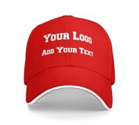 Personalised Baseball Cap | Custom Caps for Men | Perfect for Sports Teams and Outdoor Activities Adjustable Cotton Cap, Adult Unisex Cap Red