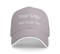 Personalised Baseball Cap | Custom Caps for Men | Perfect for Sports Teams and Outdoor Activities Adjustable Cotton Cap, Adult Unisex Cap Gray