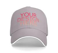 Personalised Baseball Cap | Custom Caps for Men | Perfect for Sports Teams and Outdoor Activities Adjustable Cotton Cap, Adult Unisex Cap Gray