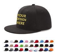 Personalised Baseball Cap, Custom Snapback Hat with Embroidery Text Logo and Print Photo, Personalized Hip Hop Flat Brim Baseball Hats, Personalized Gift for Man Woman Friend