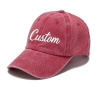 Personalised Baseball Cap for Men,Embroidery Washed Vintage Dad Cap,Custom Baseball Caps for Boys Grils,Personalised Hat with Any Text Name Logo,Adjustable Men's Hats & Caps