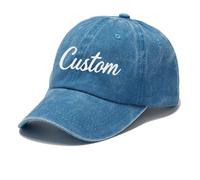 Personalised Baseball Cap for Men,Embroidery Washed Vintage Dad Cap,Custom Baseball Caps for Boys Grils,Personalised Hat with Any Text Name Logo,Adjustable Men's Hats & Caps