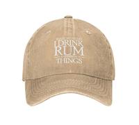 Personalised Baseball Cap I Drink Rum and I Know Things Baseball Hats Comfortable Sport Caps for Boys Running Outdoor