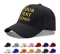 Personalised Baseball Cap, Personalised Hat with Embroidery Text Logo and Print Photo, Image, Custom Summer Sun Caps Unisex, Gift for Mother Father Man Woman Friend Black
