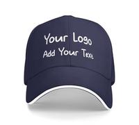 Personalised Baseball Cap, Personalised Hat with Text Logo and Print Photo, Image, Custom Summer Sun Caps Unisex, Gift for Mother Father Man Woman Friend Navy
