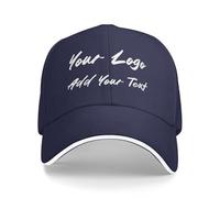 Personalised Baseball Cap, Personalised Hat with Text Logo and Print Photo, Image, Custom Summer Sun Caps Unisex, Gift for Mother Father Man Woman Friend Navy