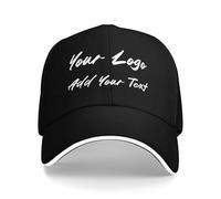 Personalised Baseball Cap, Personalised Hat with Text Logo and Print Photo, Image, Custom Summer Sun Caps Unisex, Gift for Mother Father Man Woman Friend Black