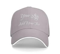 Personalised Baseball Cap, Personalised Hat with Text Logo and Print Photo, Image, Custom Summer Sun Caps Unisex, Gift for Mother Father Man Woman Friend Gray