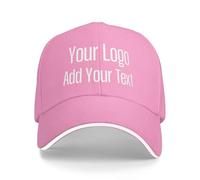 Personalised Baseball Cap, Personalised Hat with Text Logo and Print Photo, Image, Custom Summer Sun Caps Unisex, Gift for Mother Father Man Woman Friend Pink