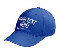 Personalised Baseball Cap with Any Text Font Print Colour Summer Hat Mens Womens Kids, One Size, Royal