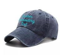 Personalised Baseball Cap Women Men with Embroidery Text Washed Cotton Adjustable,Unisex,Vintage Style,Custom Hat Baseball Cap Dad Mam Gift (UK, Alpha, One Size, Navy)