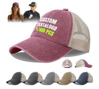 Personalised Baseball Caps Custom Cap Hat with Text Logo Print Photo Picture Image Customised Hat Cap Bulk Gift for Men Woman Friend 1-100 Packs Red