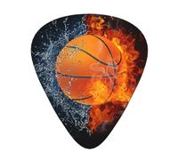Personalised Basketball Design Guitar Picks 12-Pack for Kids, Custom Sports-Themed Plectrum for Guitar, Classical Triangle Electric Guitar Accessories, Thin Medium Heavy Thickness for Bass Ukulele