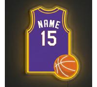 Personalised Basketball Jersey Neon Sign, Custom Basketball Neon Light for Wall Decor, Customizable Sports Led Light Up Signs for Bedroom Sports Decor Party Bar Man Cave, Christmas Birthday Gift