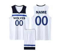 Personalised Basketball Jerseys Set for Men Women Kids-Customised Basketball Tops and Shorts Custom Basketball Kit with Your Name Number Team and Logo Kid Adult Custom Basketball Kit