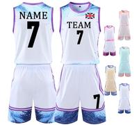 Personalised Basketball Kit for Kids Youth Adults Personalised Basketball Shirt and Shorts with Your Name Number Team Logo